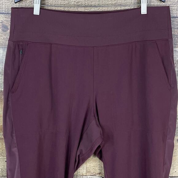 Athleta Venice Velvet Stripe Jogger Pants Decadent Chocolate SZ 1X - Picture 2 of 11